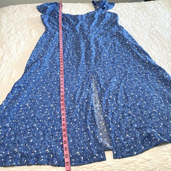 Reformation Baxley Dress Midi Front Slit Women’s Size 16 Prairie Cottagecore - Picture 3 of 10